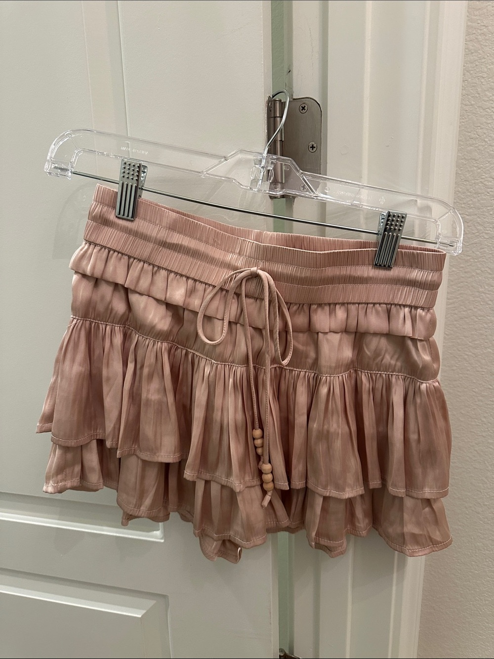 Tiered Ruffle Mini Skirt — Blush